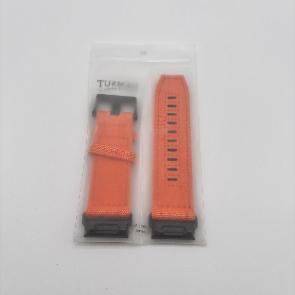 NEW Hemsut Nylon Watch Strap 26mm for Garmin Fenix 5X/6X/7X Orange HGA136ORG - Picture 3 of 4